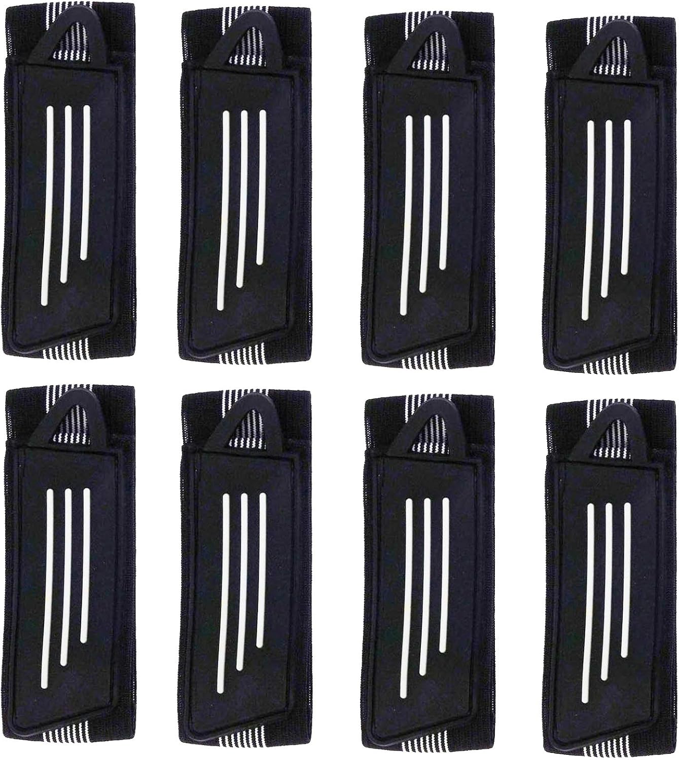 8 Pack Elastic Bike Bicycle Ankle Leg Riding Puttee Cycling Safety Bind Pant Bands Clip Strap Belt Fully Adjustable Cycling, Jogging, Camping (Black) - Image 1