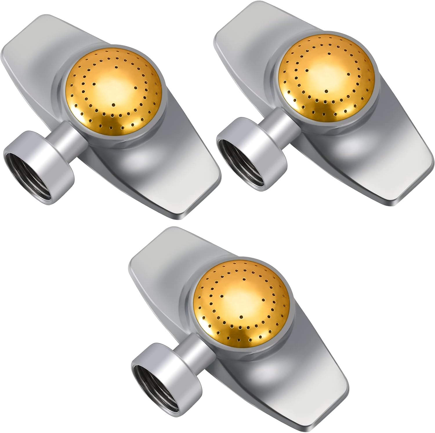 3 Pieces Metal Spot Sprinkler Circle Pattern 3/4 Inch Internal Thread Adjustable 360 Degree Square for Small Area Yard Lawn Garden Watering - - Image 1
