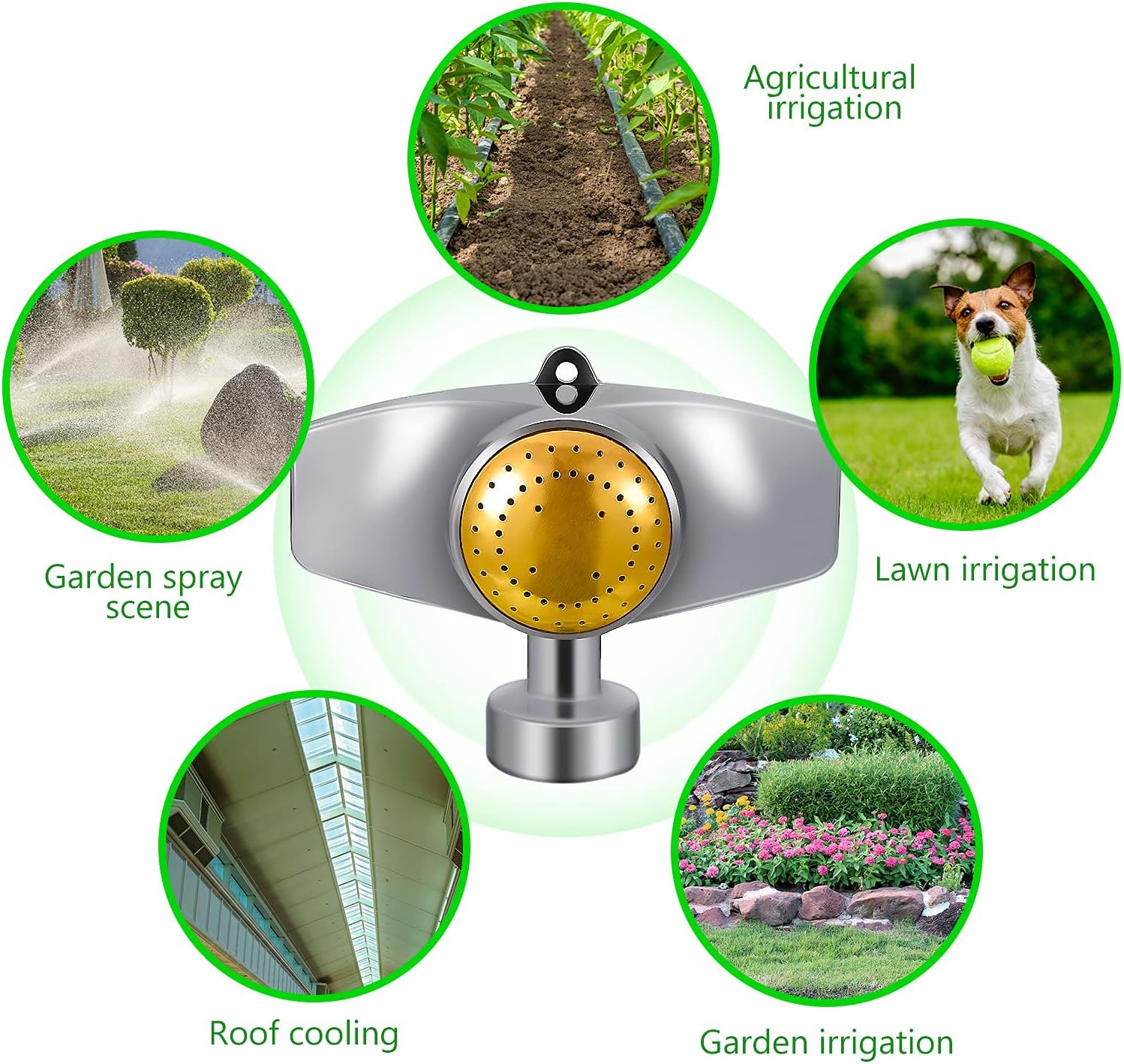 3 Pieces Metal Spot Sprinkler Circle Pattern 3/4 Inch Internal Thread Adjustable 360 Degree Square for Small Area Yard Lawn Garden Watering - - Image 7