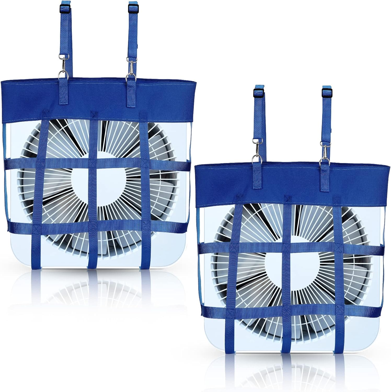 2 Pcs Classic Box Fan Holder for Horse Stall Adjustable Equine Bag Hanging Stable Supplies Metal Hook Accessories, Blue - - Image 1