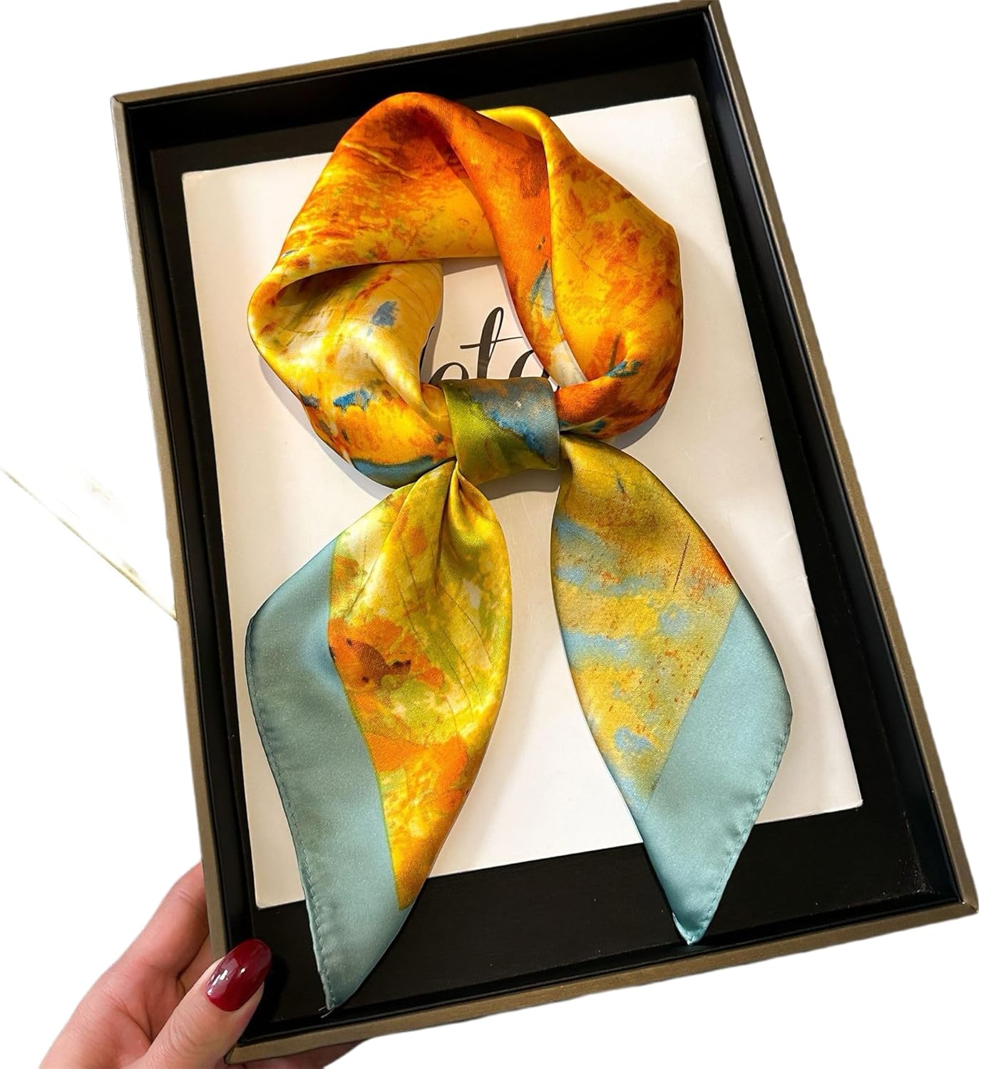 Head Scarf for Women Soft Like Silk and Versatile Neck Scarves Dressy Fashion Accessories Gift Feather - Image 1
