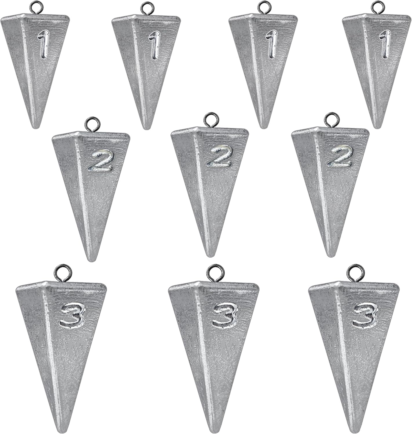 Fishing Weights Pyramid Sinkers Kit Bullet for Ocean Saltwater Surf Gear Tackle 1oz 2oz 3oz - Image 1
