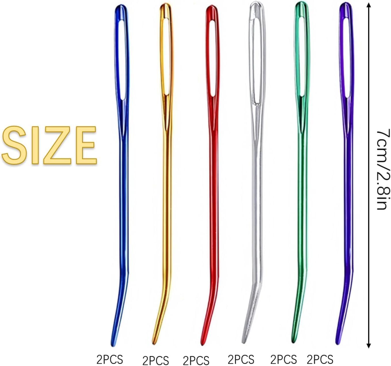 12 Pcs Yarn Needle, Crochet Tapestry Needles for Crocheting, Large-Eye Blunt Needles, Large Eye Weaving Needle with Storage Box, Darning - Image 2