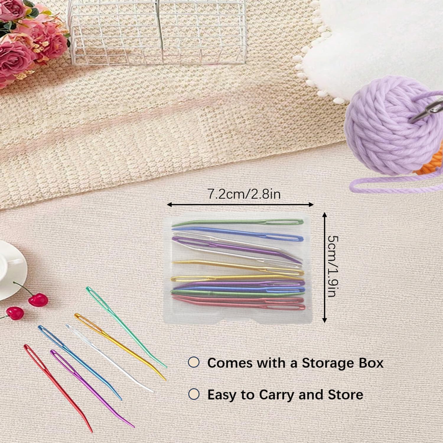 12 Pcs Yarn Needle, Crochet Tapestry Needles for Crocheting, Large-Eye Blunt Needles, Large Eye Weaving Needle with Storage Box, Darning - Image 4
