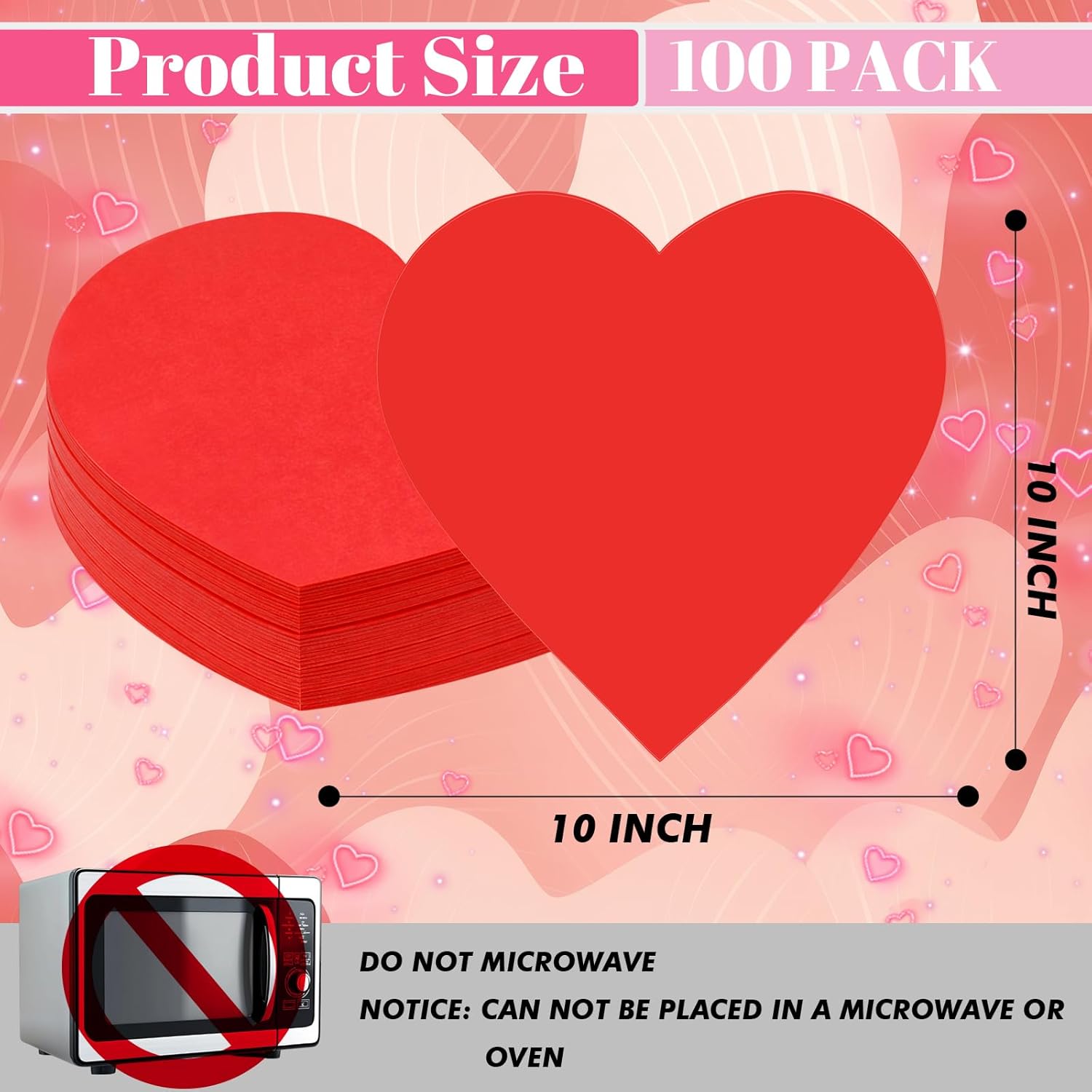 100 Pcs Red Heart Placemats Disposable Paper Table Decorations Indoor Shape for Valentine Mother's Day Wedding Bridal Holiday Birthday Party Kitchen Dinner - - Image 3
