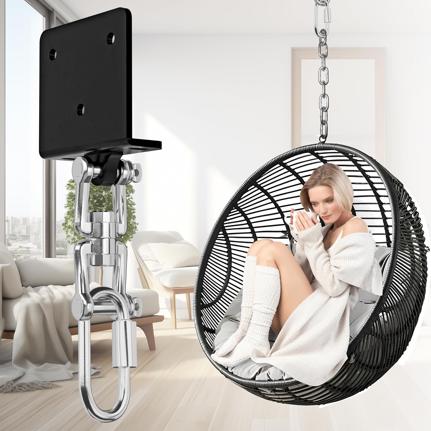 Heavy Bag Hanger for Beam Mount 360° Rotation Boxing Ceiling I-Beam Punching Hooks Fit Hanging Bags and Swings (700 LB Capacity) - - Image 6