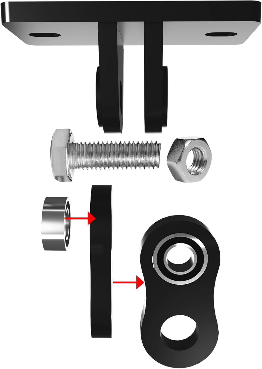 Heavy Duty Swing Hangers 2 Pack - 3000 lbs Capacity Silent Bearing Hooks for Wooden Sets & Concrete Ceiling, 304 Stainless Steel Black Brackets Porch, Yoga, Hammock, Gym Playground - Image 2