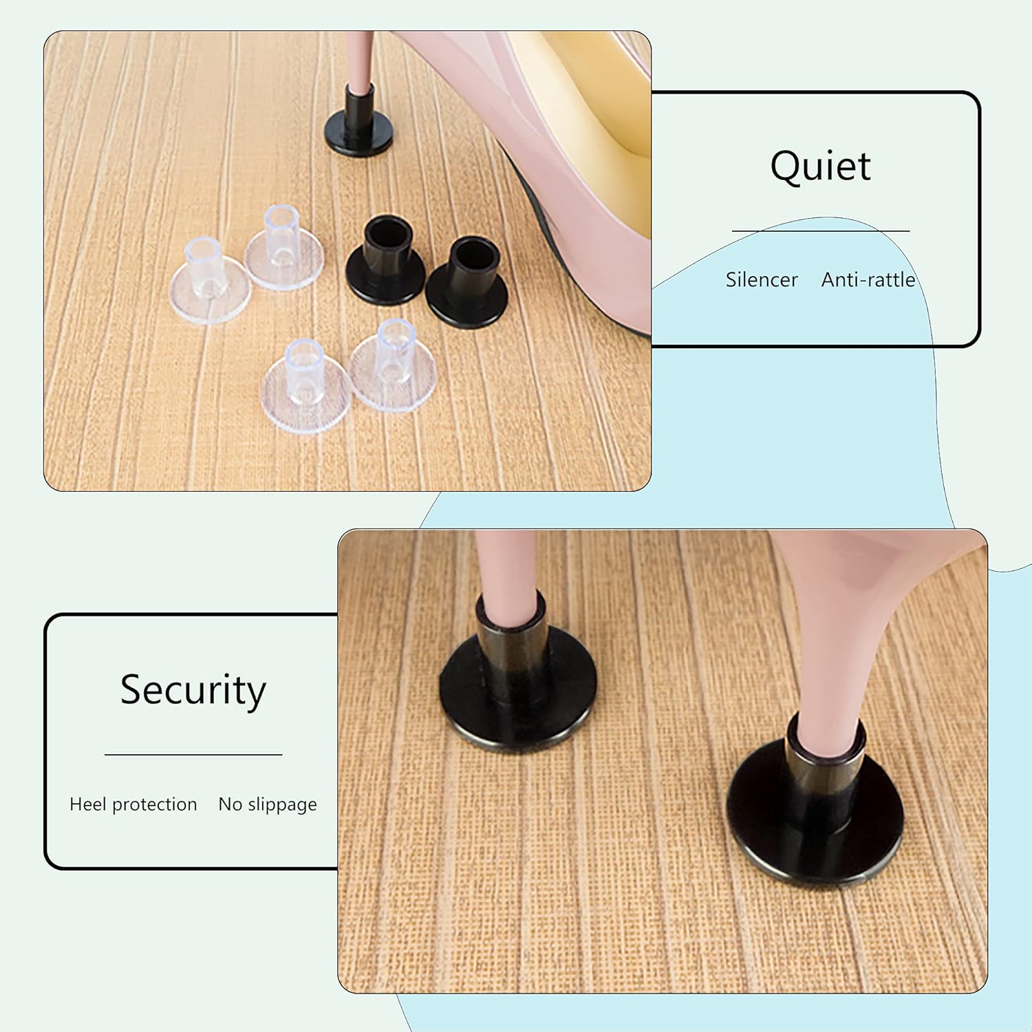 High Heel Grass Protectors-12 Pairs 2 Sizes Sink Stoppers & Repair Caps Non-Slip Cover Protectors for Walking on Grass, Gravel, Wetlands (XSS-Clear) Xs~s-clear - - Image 5