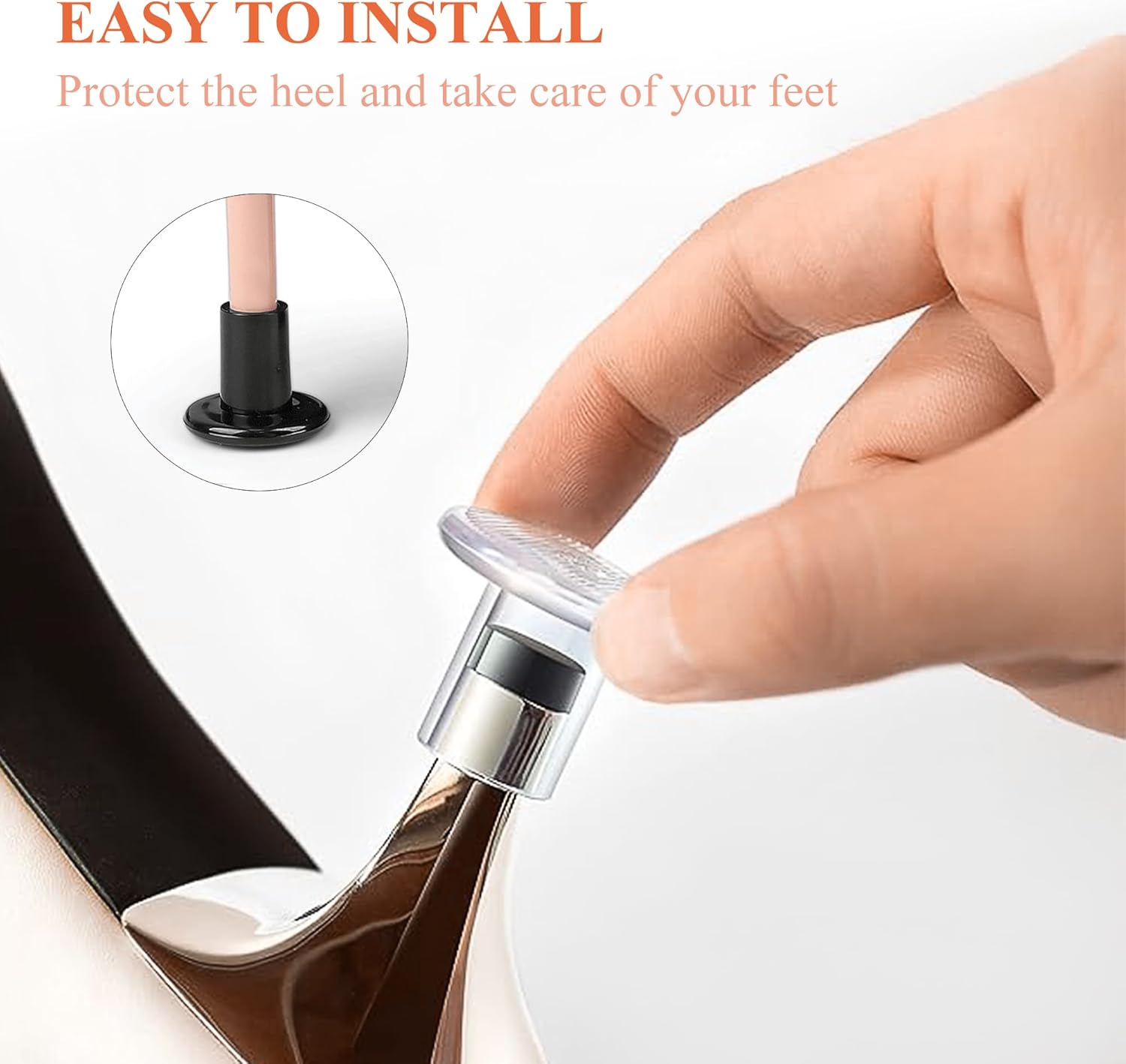 High Heel Grass Protectors-12 Pairs 2 Sizes Sink Stoppers & Repair Caps Non-Slip Cover Protectors for Walking on Grass, Gravel, Wetlands (XSS-Clear) Xs~s-clear - - Image 6
