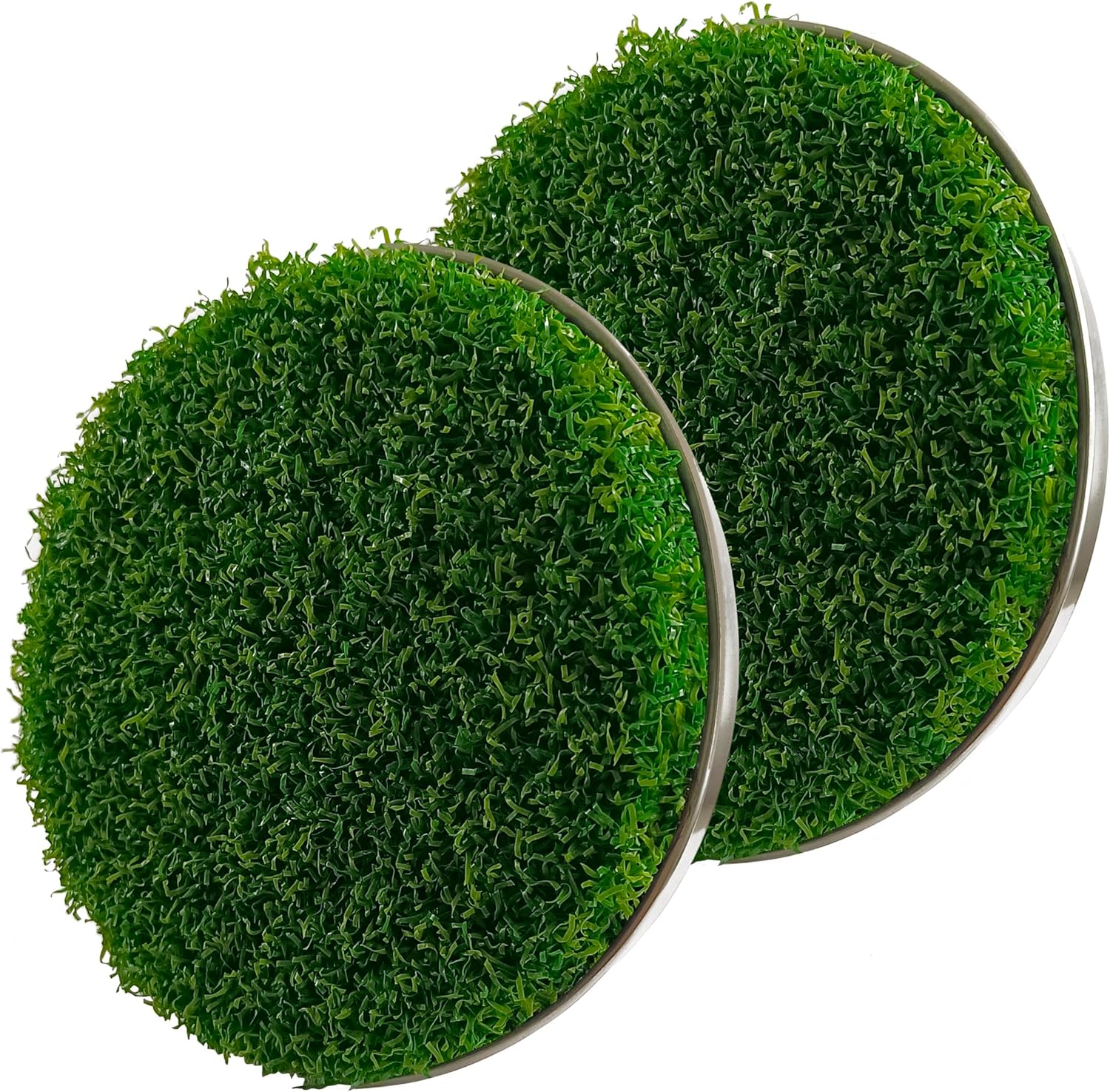 Golf Hole Cup Putting Green for Backyard Practice Simulated Lawn and Metal Base(2 Pieces) - Image 1