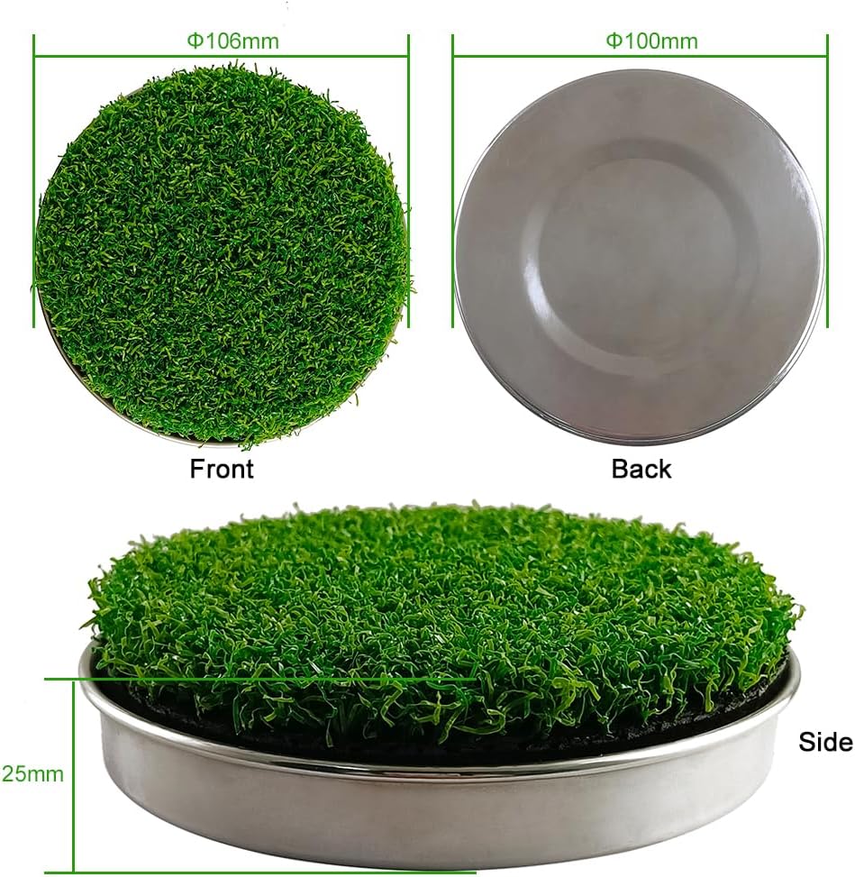 Golf Hole Cup Putting Green for Backyard Practice Simulated Lawn and Metal Base(2 Pieces) - Image 5