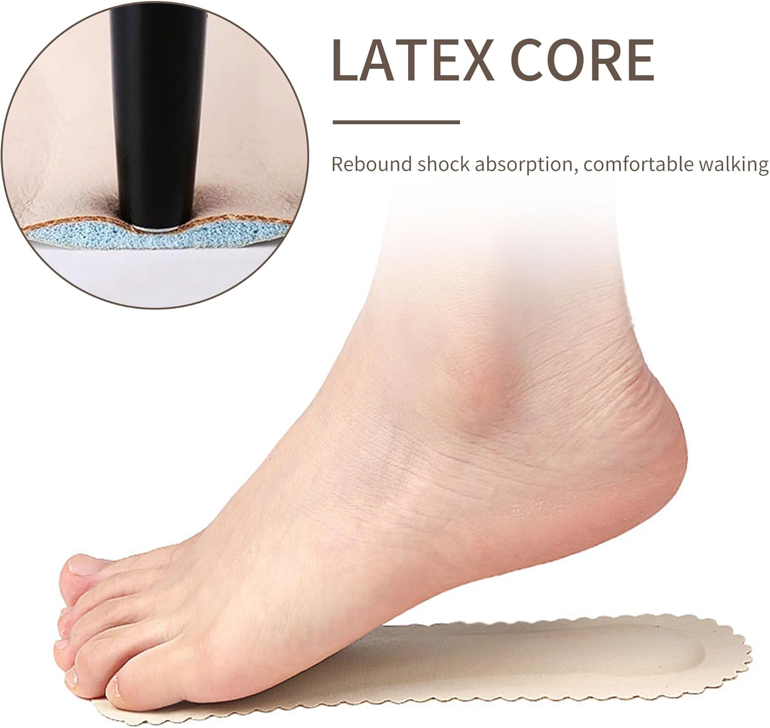 2 Pairs Adhesive High Heel Inserts Women 3/4 Cushioning Insoles for Heels Anti-Slip Invisible Slim Liners Ball of Foot & Arch Support Sponge Leather Relieve Pain Black - - Image 5