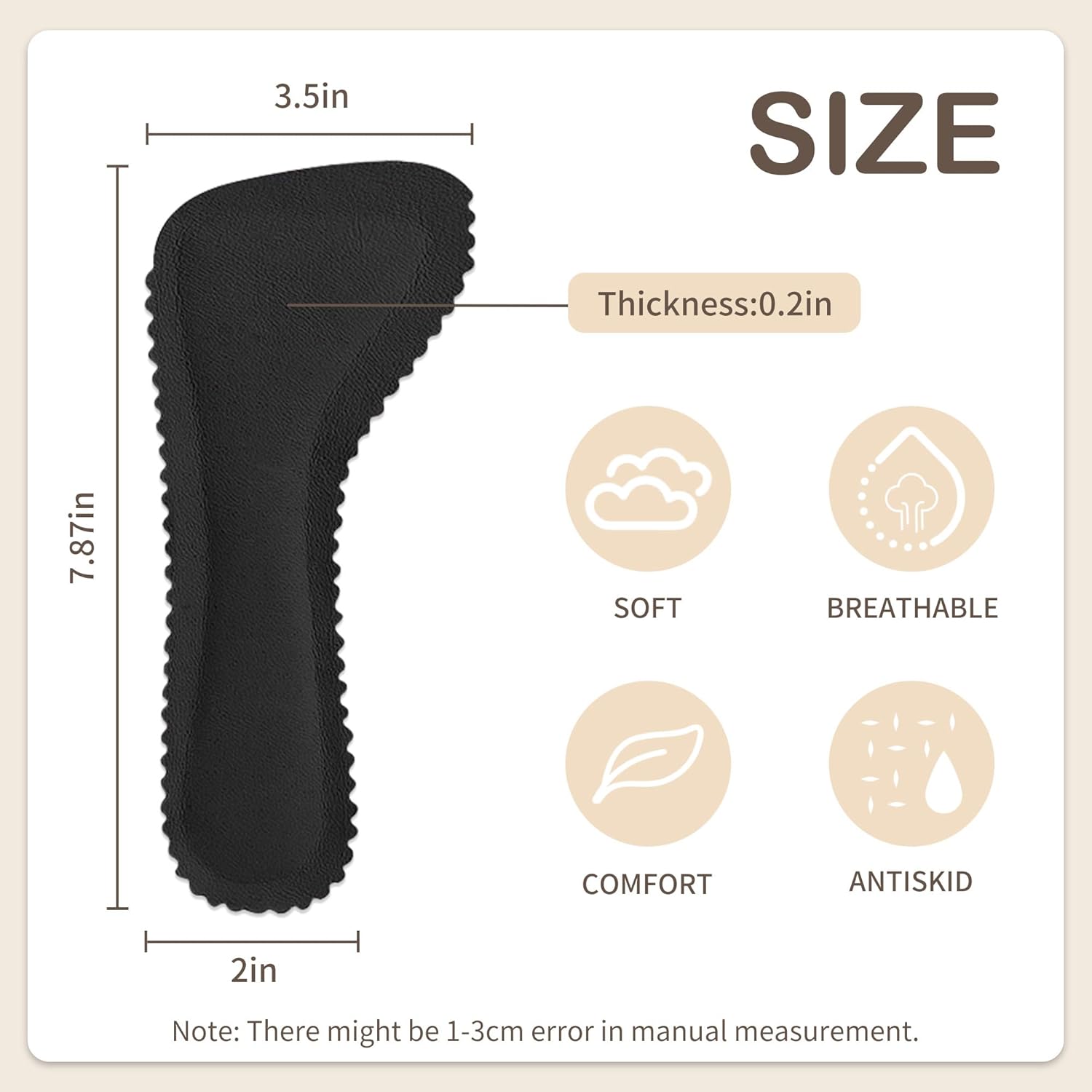 2 Pairs Adhesive High Heel Inserts Women 3/4 Cushioning Insoles for Heels Anti-Slip Invisible Slim Liners Ball of Foot & Arch Support Sponge Leather Relieve Pain Black - - Image 6