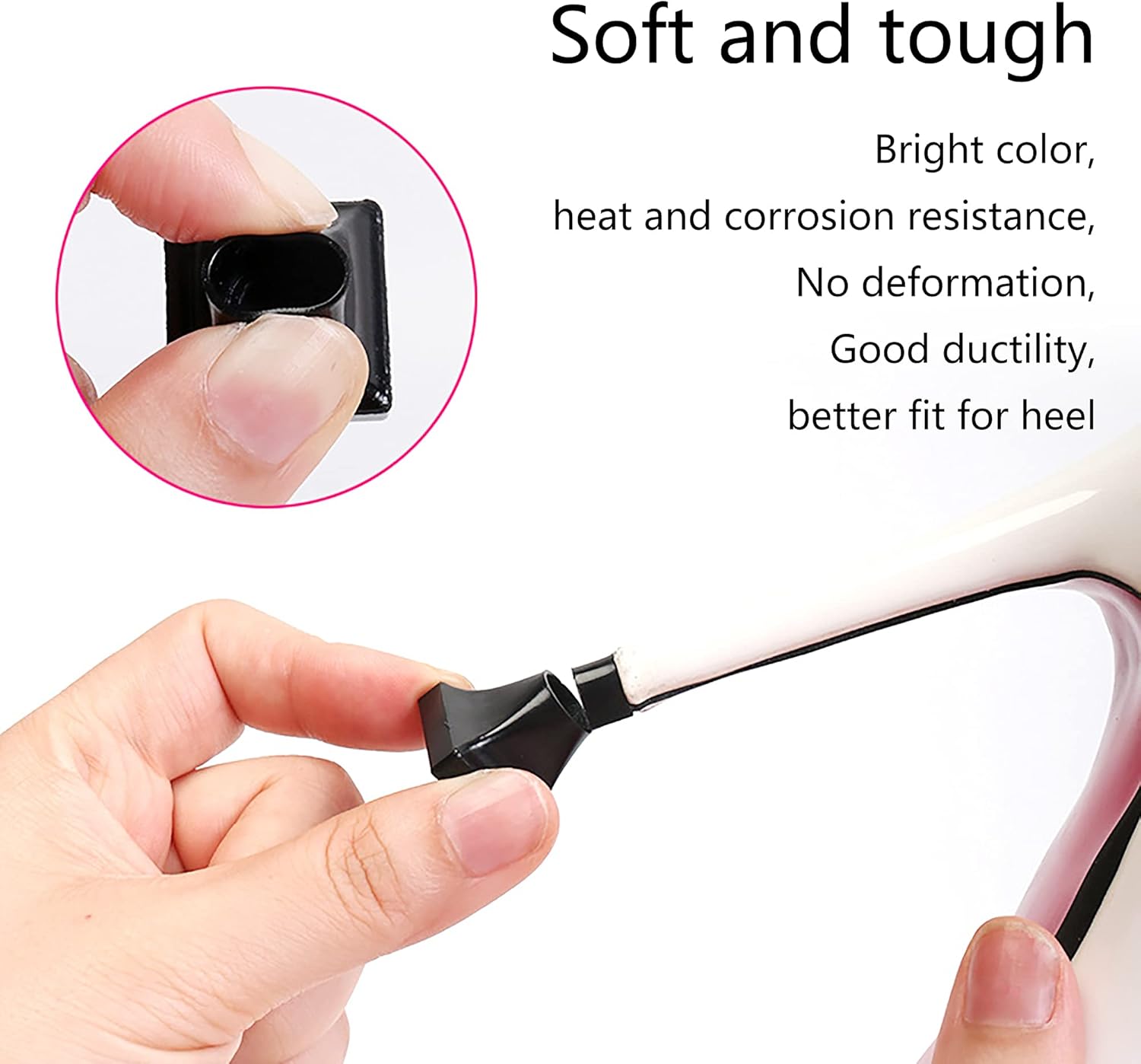 High Heel Protectors- Stoppers Repair Caps Covers for Walking on Grass and Uneven Road Cover Cups Perfect Wedding Outdoor Events (Square-black-10 Pairs) Square-black-10 Pairs - - Image 4