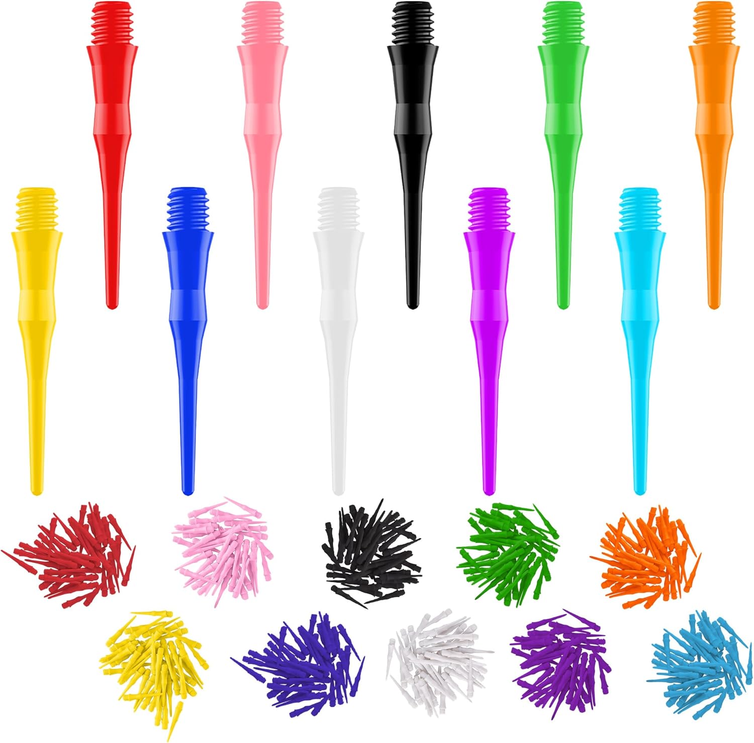 2BA Thread Soft Tip Dart Points 500 Pack, 10 Colors, Plastic Tips Replacement,Darts Accessories 500pcs - - Image 7
