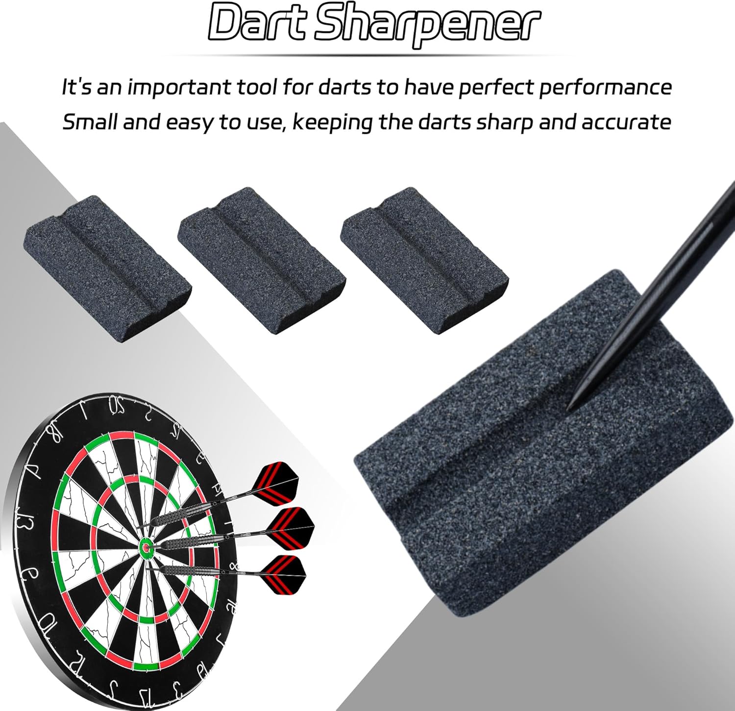 Darts V-Sharp Sharpening Stone,Dart Sharpener,Easy polishing and deburring, Long-Lasting Sharpness,Dart Accessories (4 Pack) - - Image 5