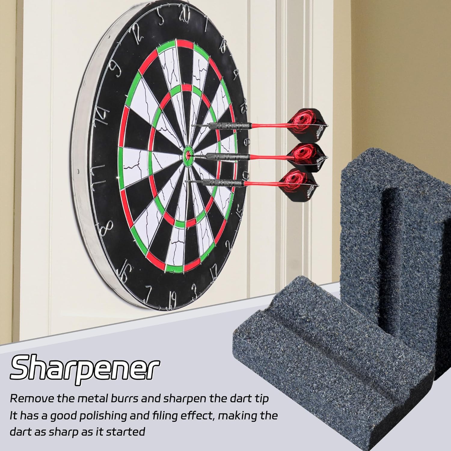 Darts V-Sharp Sharpening Stone,Dart Sharpener,Easy polishing and deburring, Long-Lasting Sharpness,Dart Accessories (4 Pack) - - Image 6