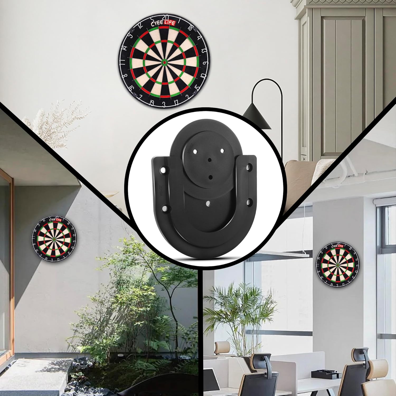 Dartboard Mounting Bracket,Dartboard Bracket Hanging Dartboards Professional,Black Black O Shaped - Image 7