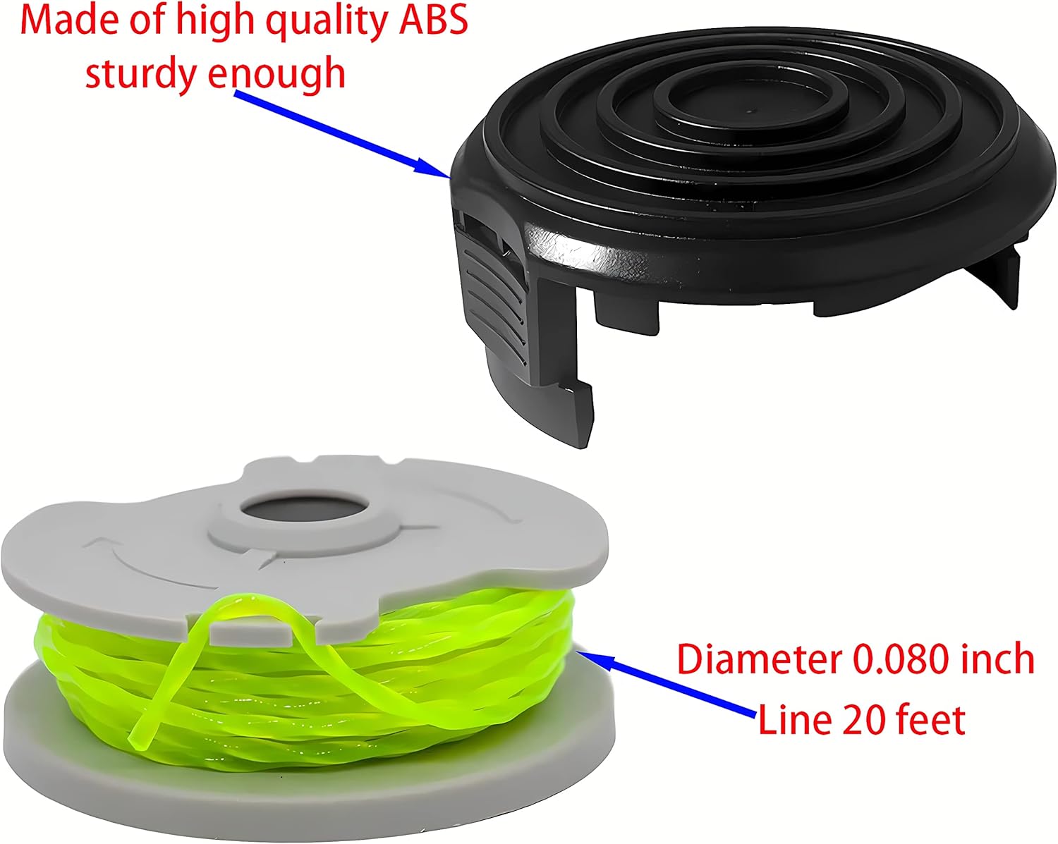 WA0014 Trimmer Line Replacement, for Worx WG168 WG184 WG190 WG191 Weed Eater String Edger - 20 ft 0.080