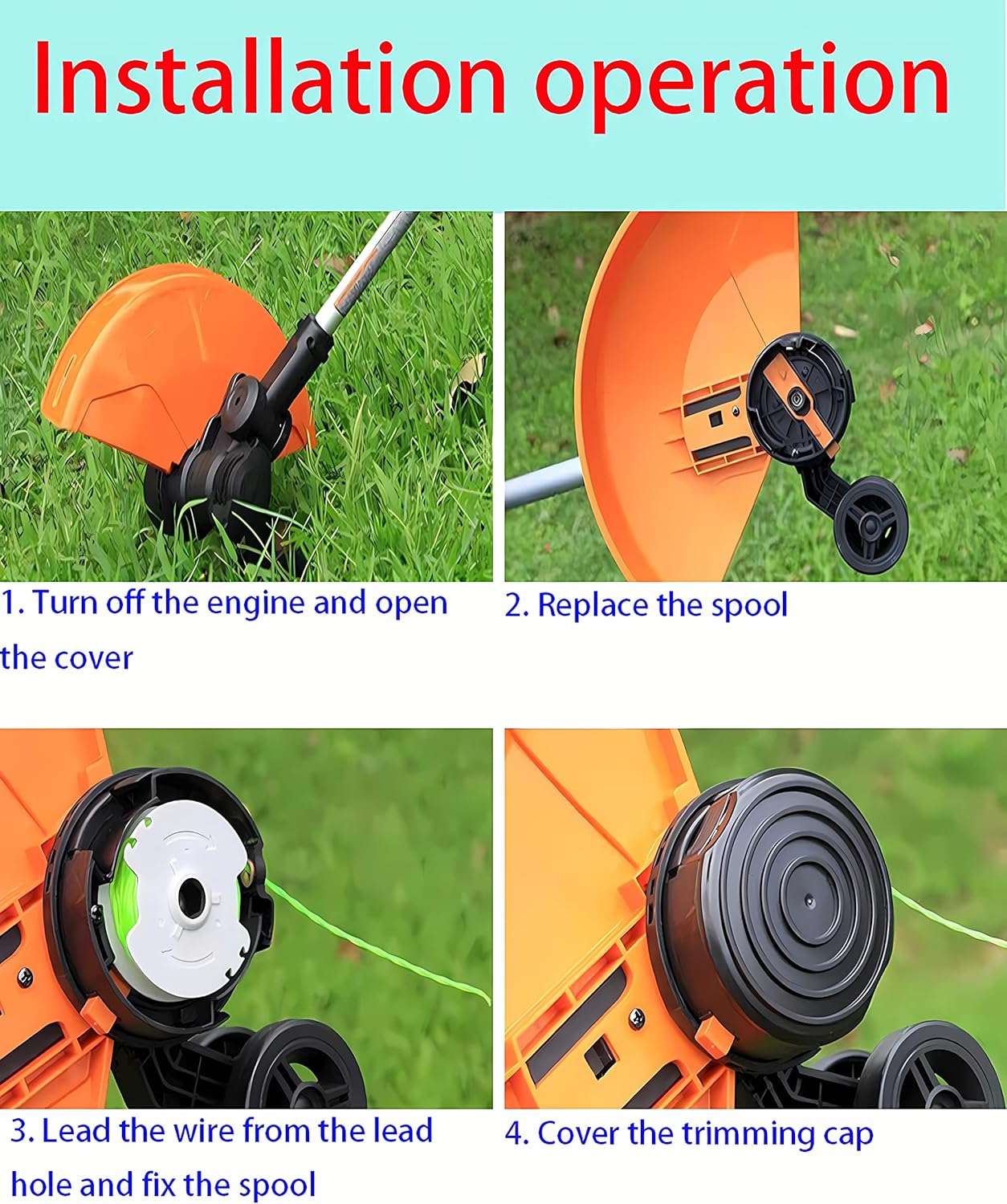 WA0014 Trimmer Line Replacement, for Worx WG168 WG184 WG190 WG191 Weed Eater String Edger - 20 ft 0.080