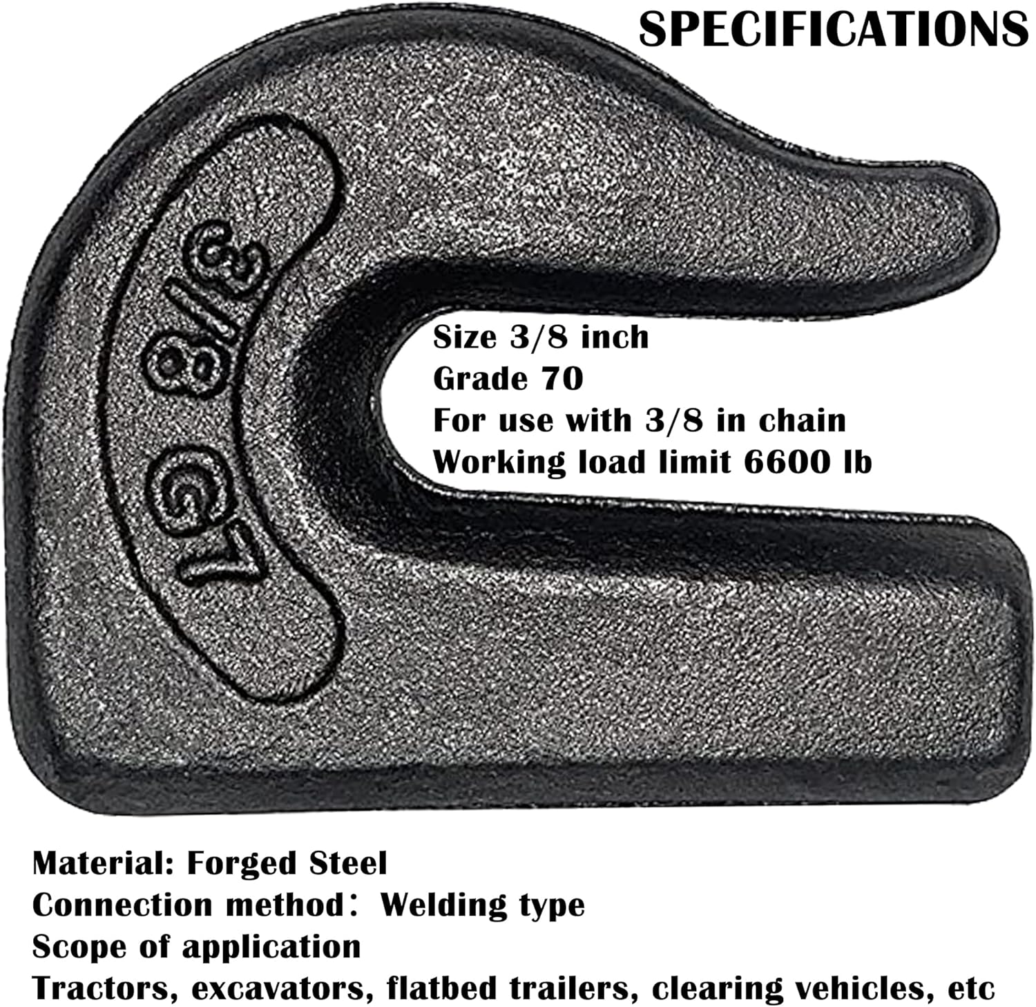 Weld On Grab Chain Hook,3/8