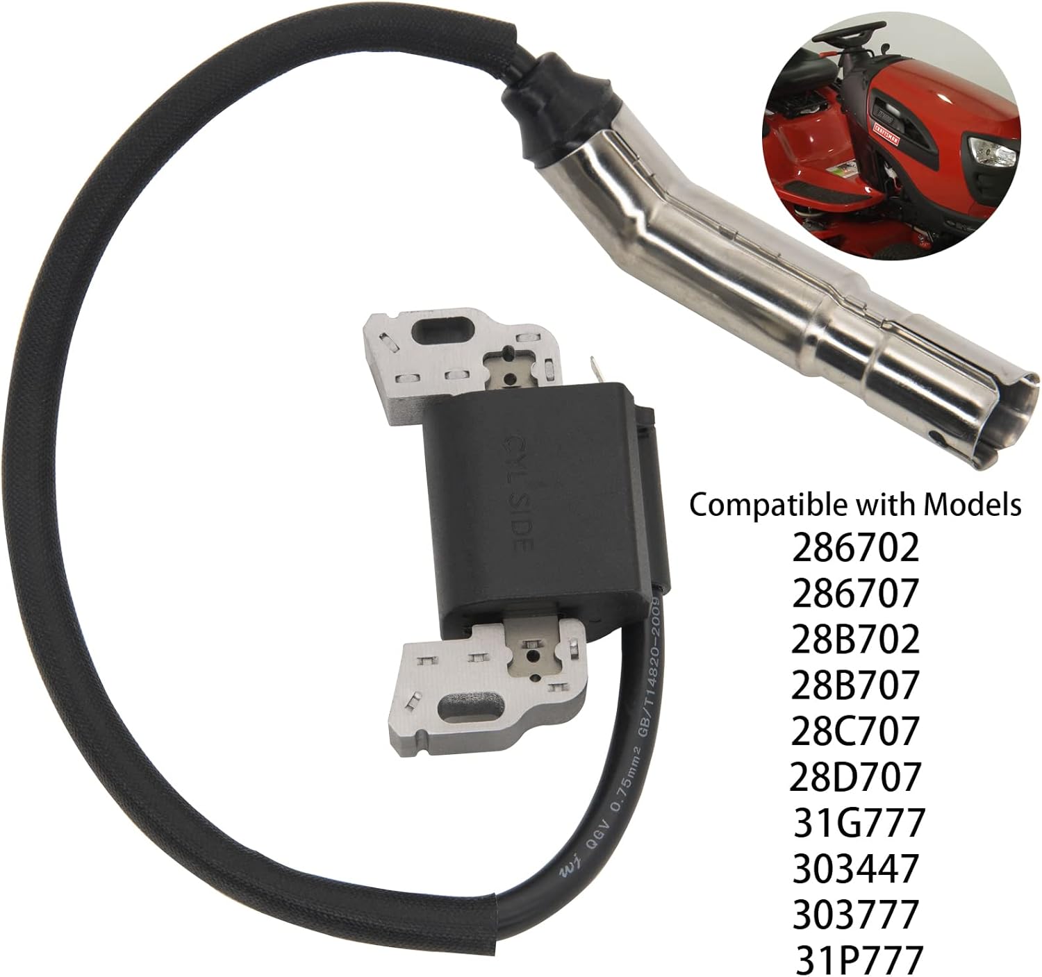 595304 Ignition Coil Magneto Armature, for BS 799650 592841 795315 17HP 17.5HP 19.5HP 20HP Intek OHV Engine Poulan Craftsman MTD Troy-Bilt Lawn Mower Engines Armature - - Image 4