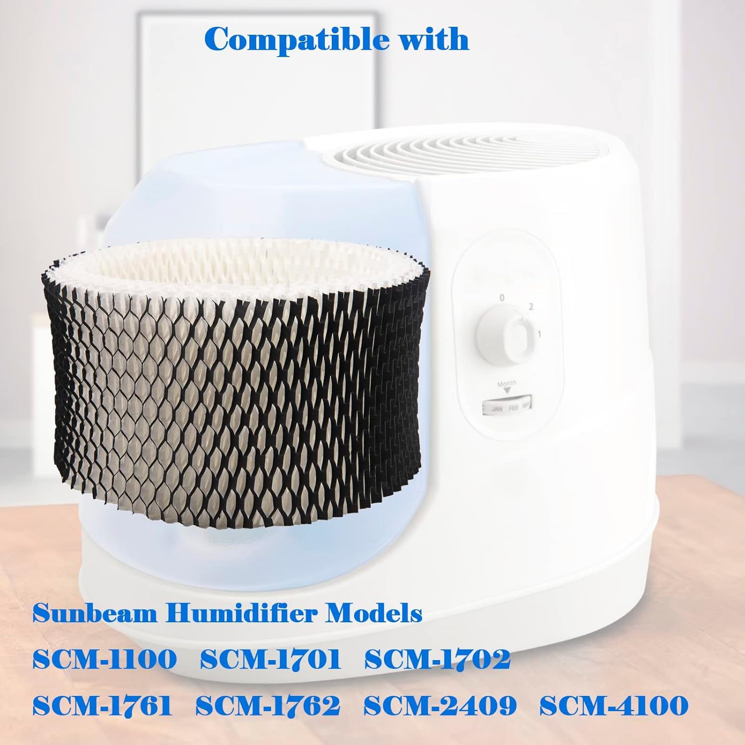 HWF62 Humidifier Filter Replacement, Compatible with for HWF62CS HWF62D SF212, Fits Sunbeam Models SCM1100, SCM1701, SCM1702, SCM1762(4 Pcs) - - Image 2