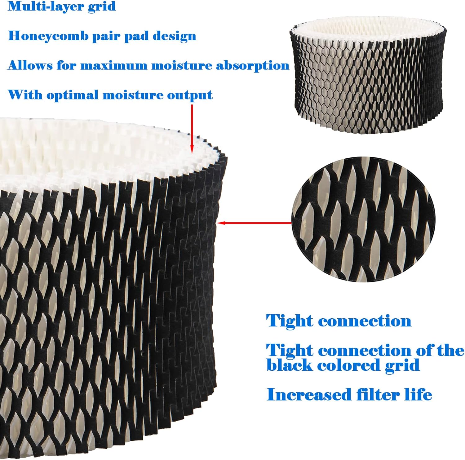 HWF62 Humidifier Filter Replacement, Compatible with for HWF62CS HWF62D SF212, Fits Sunbeam Models SCM1100, SCM1701, SCM1702, SCM1762(4 Pcs) - - Image 3