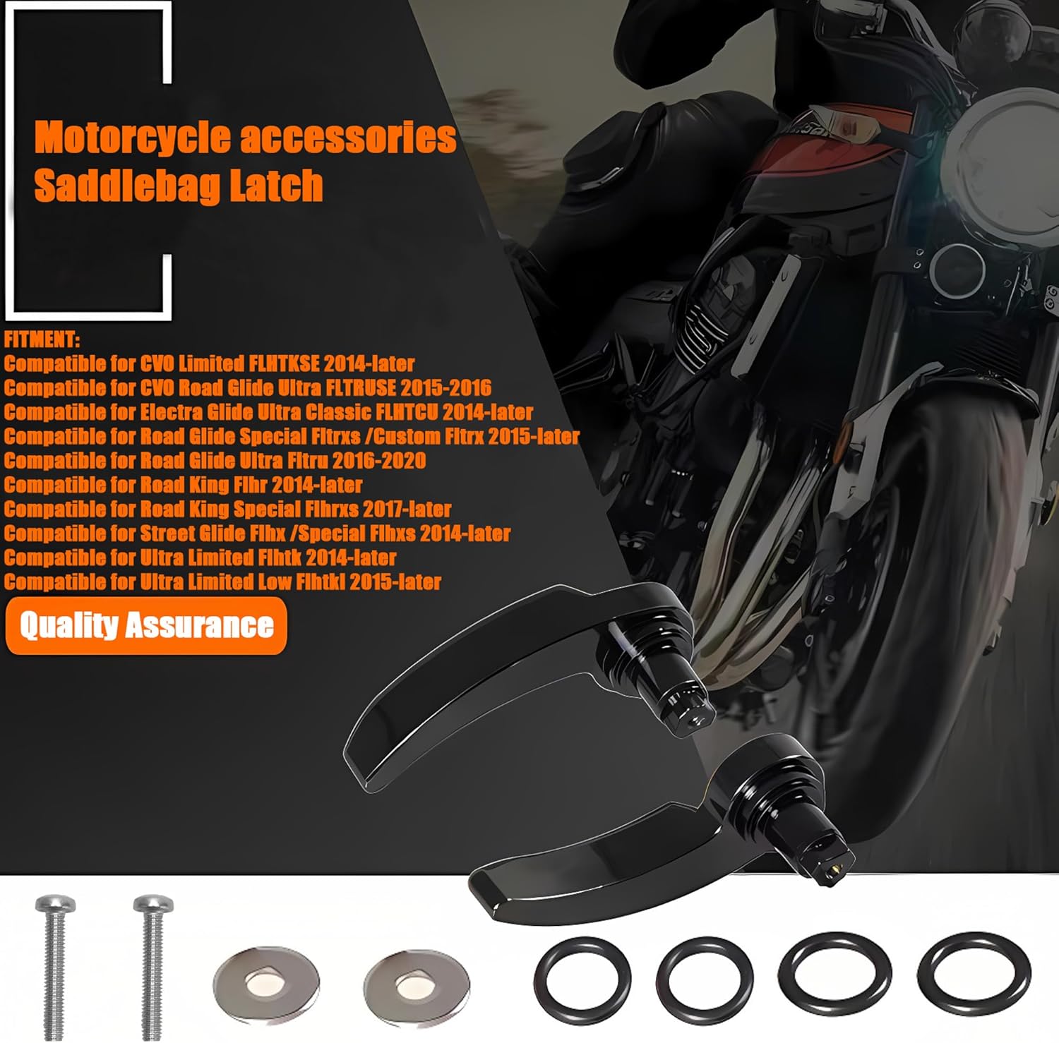 Harley Saddlebag Latches - Perfect Fit, Easy Installation Compatible for Touring Street Glide Electra Road King 2014-2023 (Black) Black - Image 5