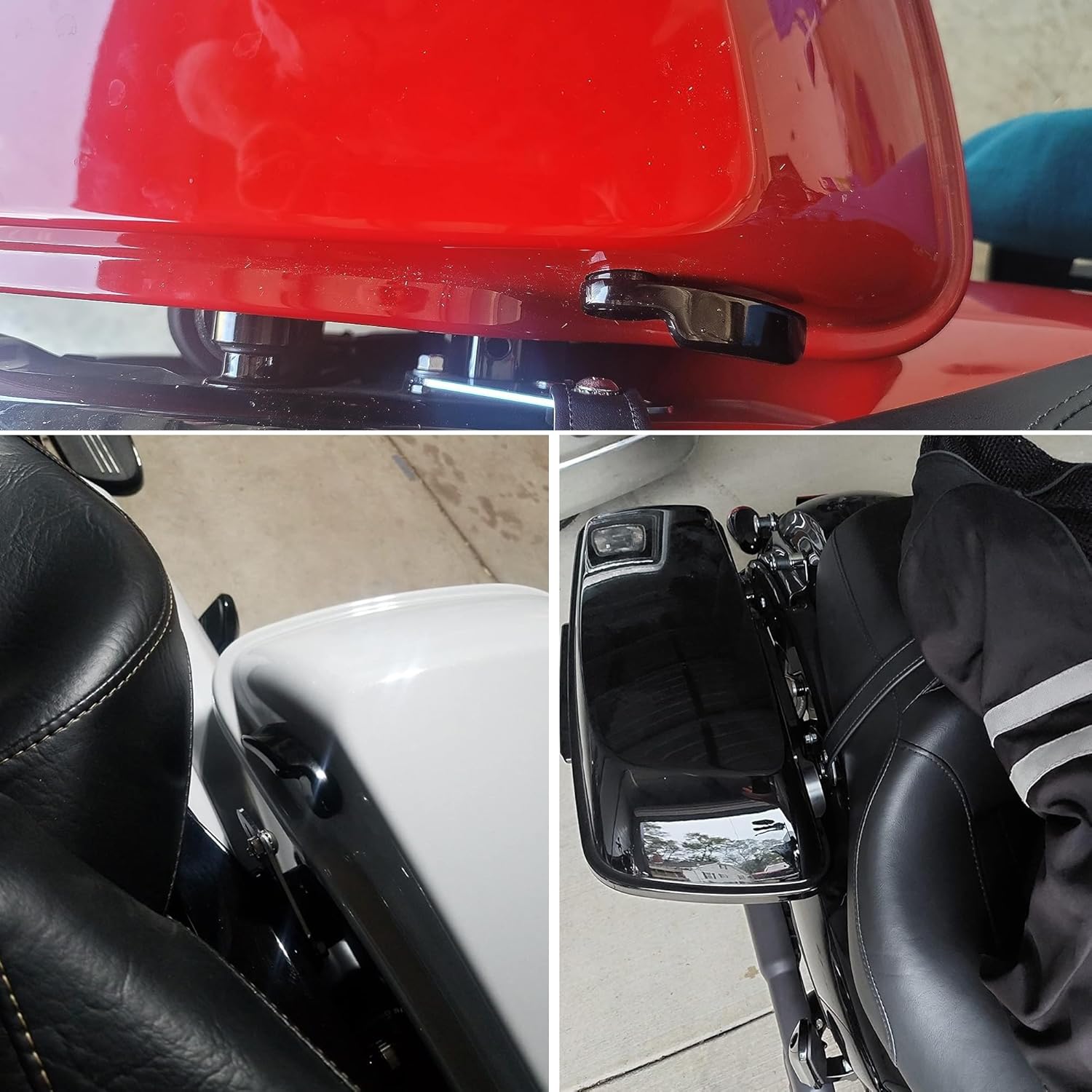 Harley Saddlebag Latches - Perfect Fit, Easy Installation Compatible for Touring Street Glide Electra Road King 2014-2023 (Black) Black - Image 7