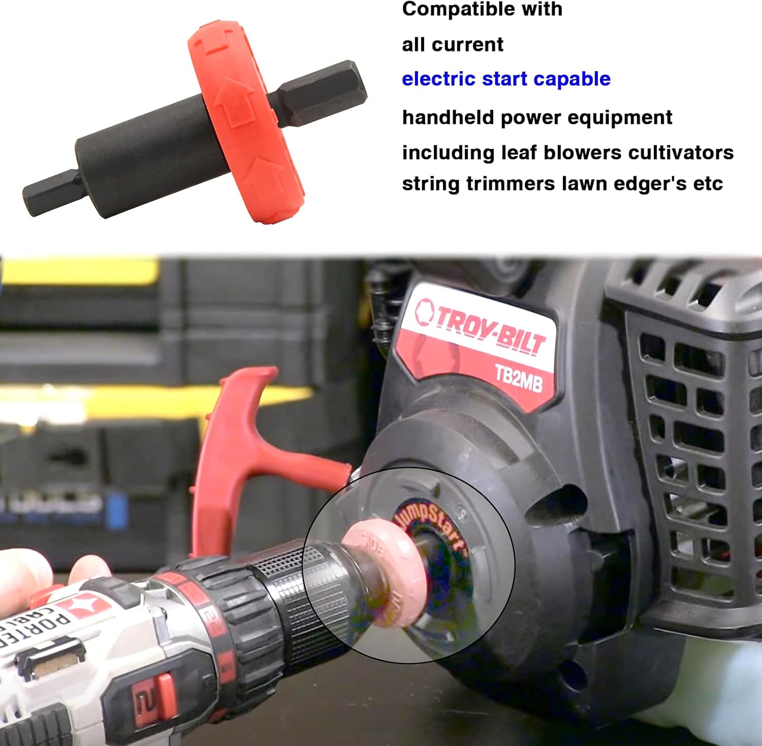 Electric Engine Drill Bit Adapter,Compatible with All Start Capable Handheld Power Equipment Including String Trimmers,Leaf Blowers,Cultivators - - Image 2