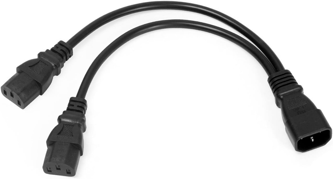 UPS Server Y Splitter C14 to 2 x C13 Power Extension Cable - Image 1