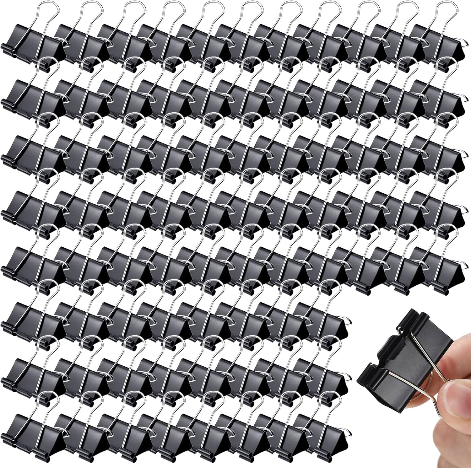 300 Pcs Medium Binder Clips Sturdy 1.25 Inch Black Paper Med Office Supplies Clamps for Teachers Students School Business - Image 1