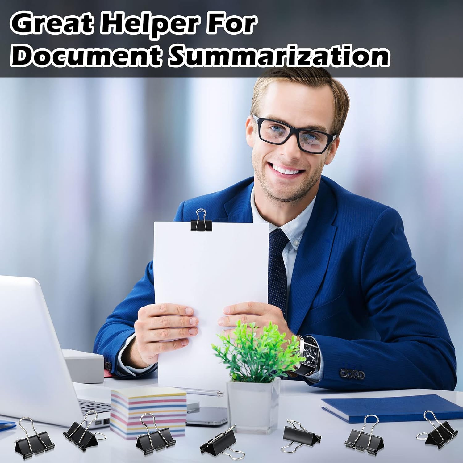 300 Pcs Medium Binder Clips Sturdy 1.25 Inch Black Paper Med Office Supplies Clamps for Teachers Students School Business - Image 6