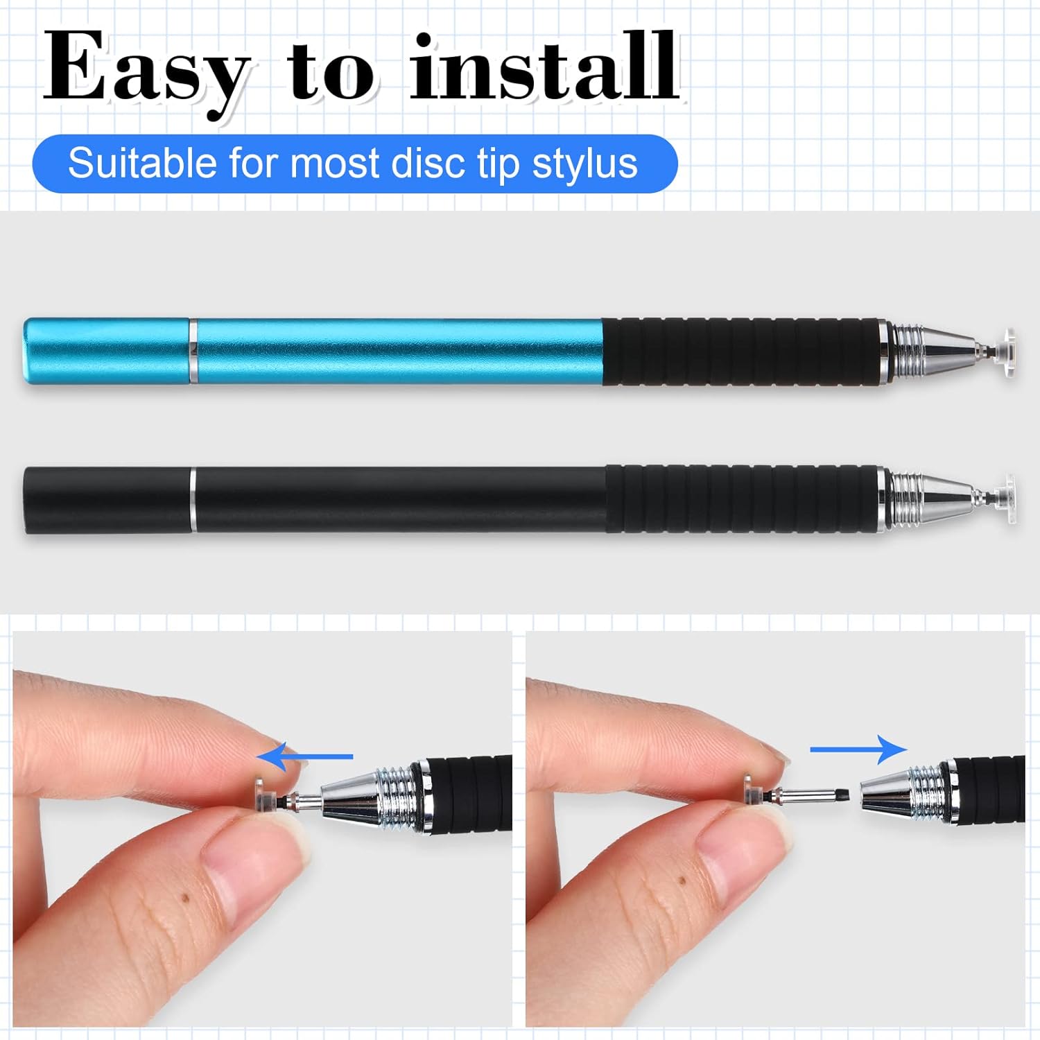 36 Pieces Stylus Pen Tips Replacement Only High Precision Replaceable Disc Tops Universal Round Shape Penpoint for Touch Screen Devices Daily Using Supplies - - Image 5