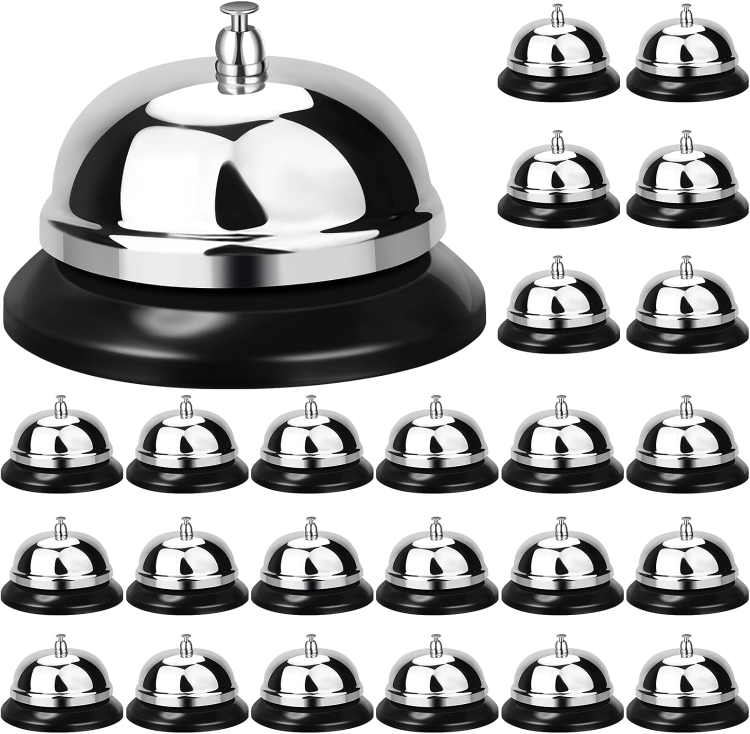 48 Packs Call Bell 3.35 Inch Diameter with Metal Anti-rust Construction Service for Hotels, Schools, Restaurants, Reception Areas, Hospitals, Warehouses - - Image 1