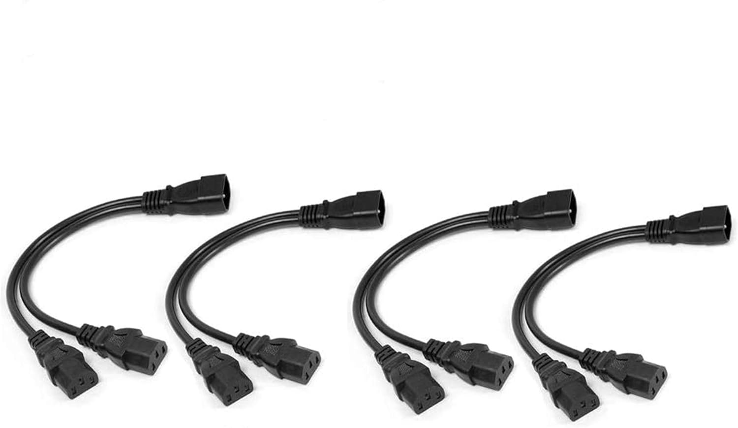 4-Pack UPS Server Y Splitter C14 to 2 x C13 Power Extension Cable - Image 1