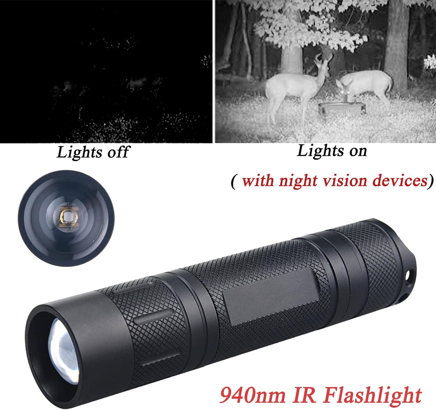 IR LED Illuminator Flashlight Zoomable 940nm Infrared Night - Image 2
