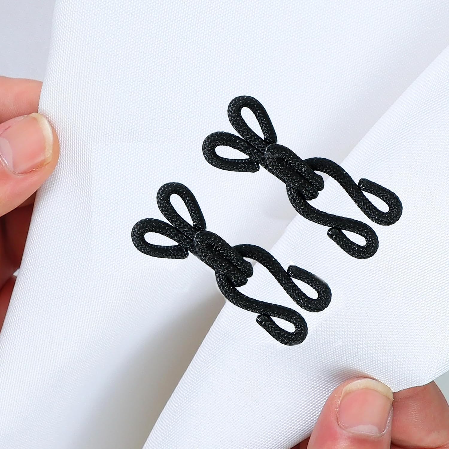 30 Pcs Sewing Hook and Eye Closure Fur Hooks Eyes for Crafts Clothing Locks Bras Coats DIY Craft Projects Pet (Black) BLACK - Image 4