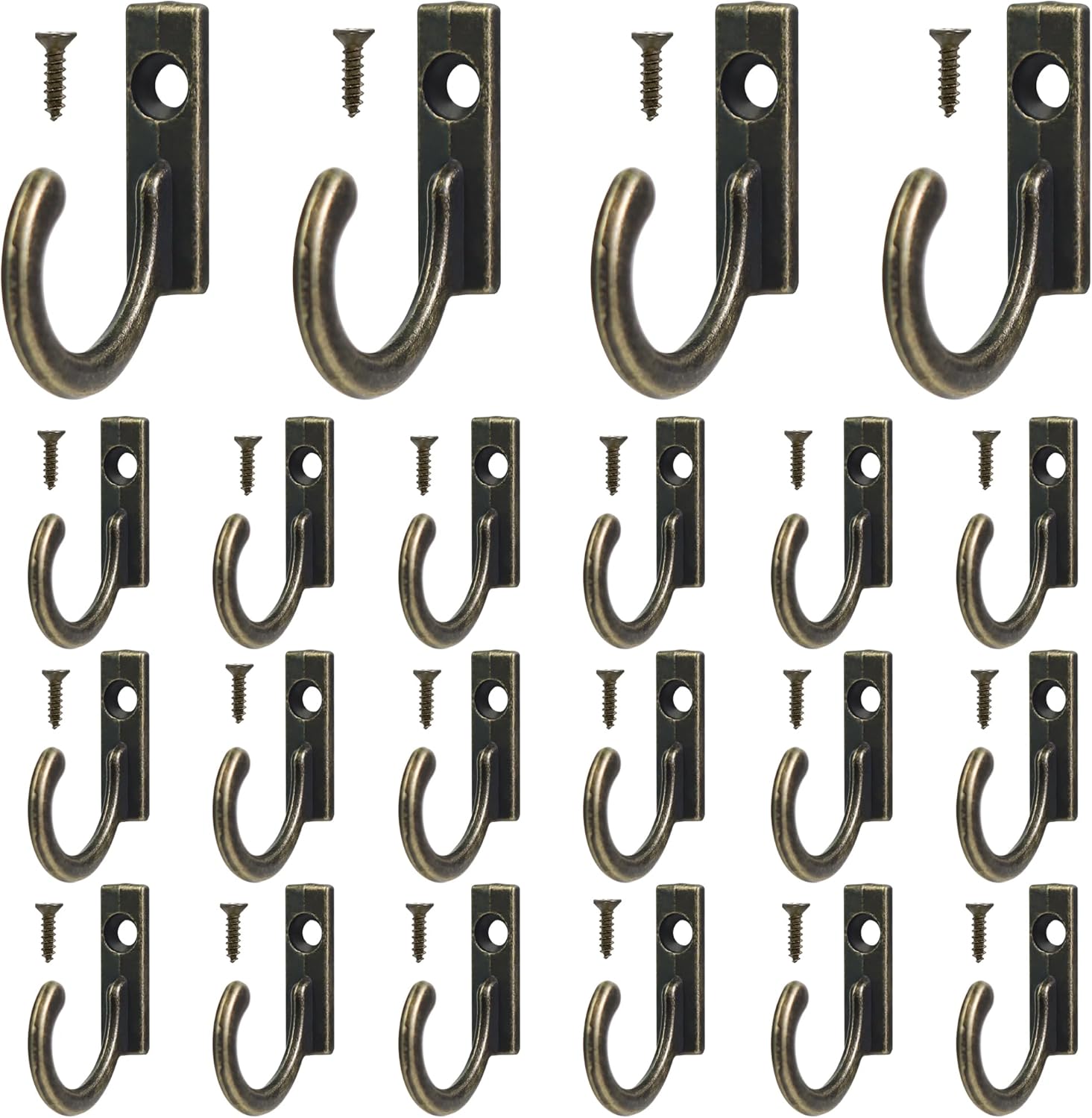 40 Pieces Key Hooks Jewelry Small Hook Wall Mounted Single for Hanging Clothes Hat Kitchen Bathroom Towel Farmhouse Retro Craft Projects Bronze - Image 1