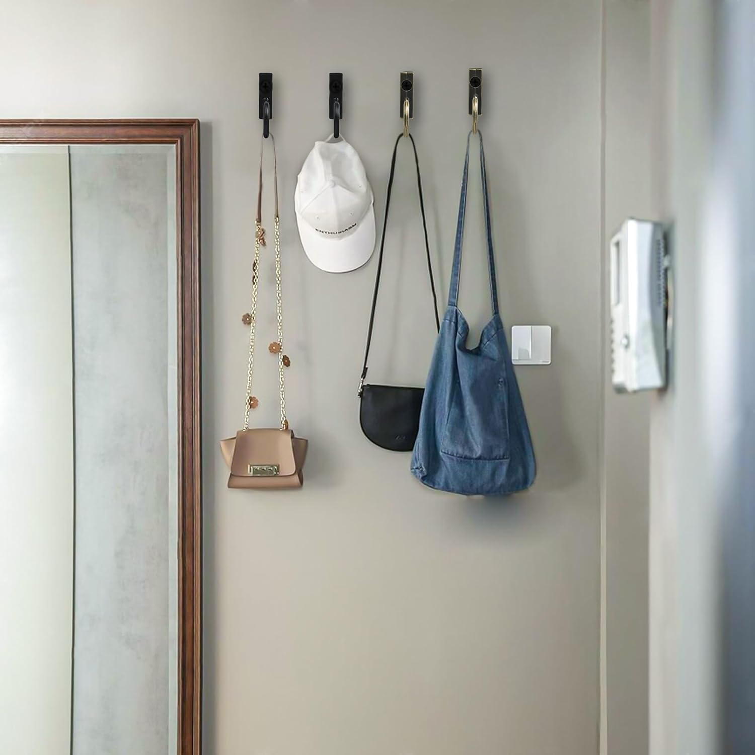 40 Pieces Key Hooks Jewelry Small Hook Wall Mounted Single for Hanging Clothes Hat Kitchen Bathroom Towel Farmhouse Retro Craft Projects Bronze - Image 3
