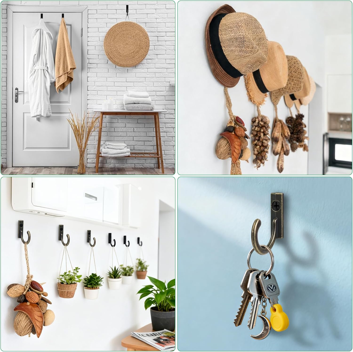 40 Pieces Key Hooks Jewelry Small Hook Wall Mounted Single for Hanging Clothes Hat Kitchen Bathroom Towel Farmhouse Retro Craft Projects Bronze - Image 7