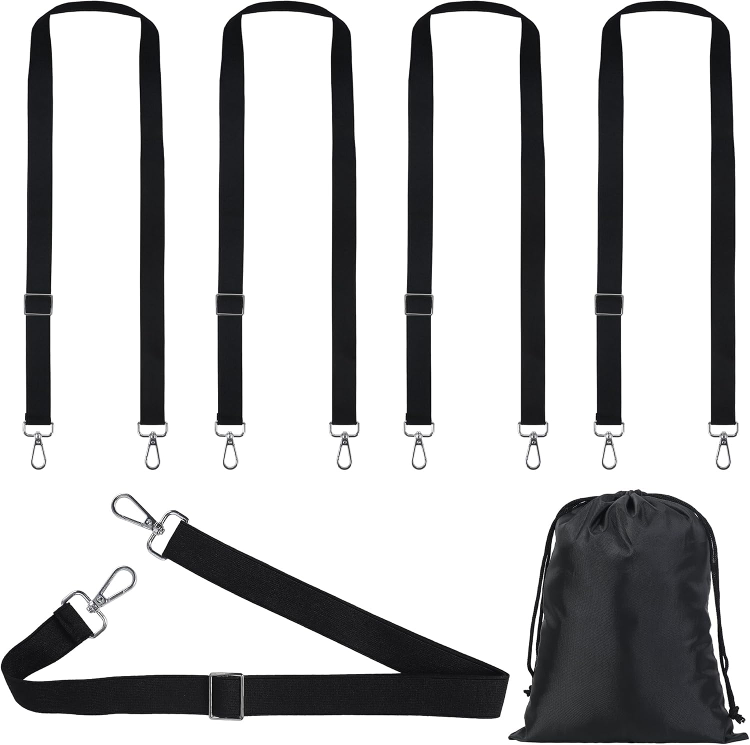 Horse Blanket Leg Straps, Elastic Belly Replacement Straps with Metal Double Swivel Snaps, 4 Pieces, Adjustable Length from 25.5