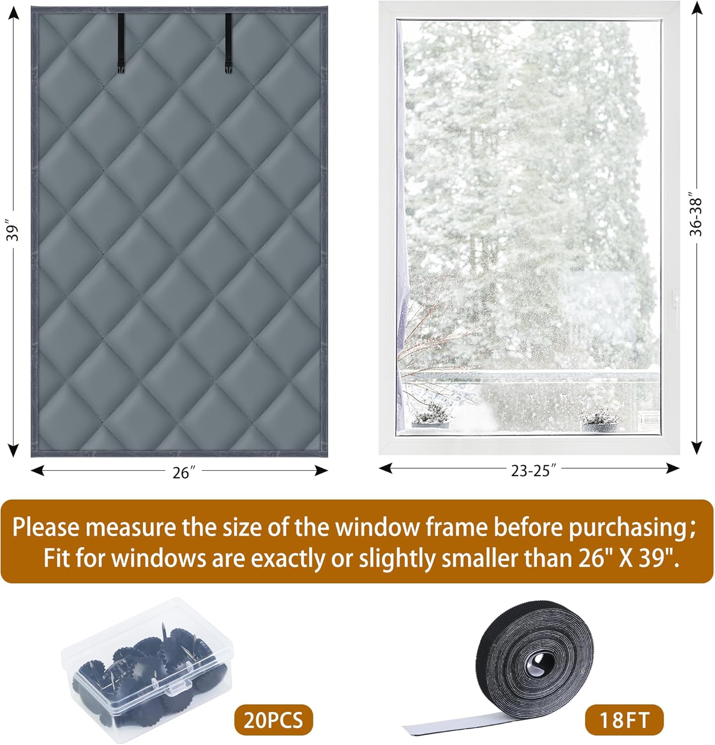 Window Insulation Kit for Winter, 3 Layer 26