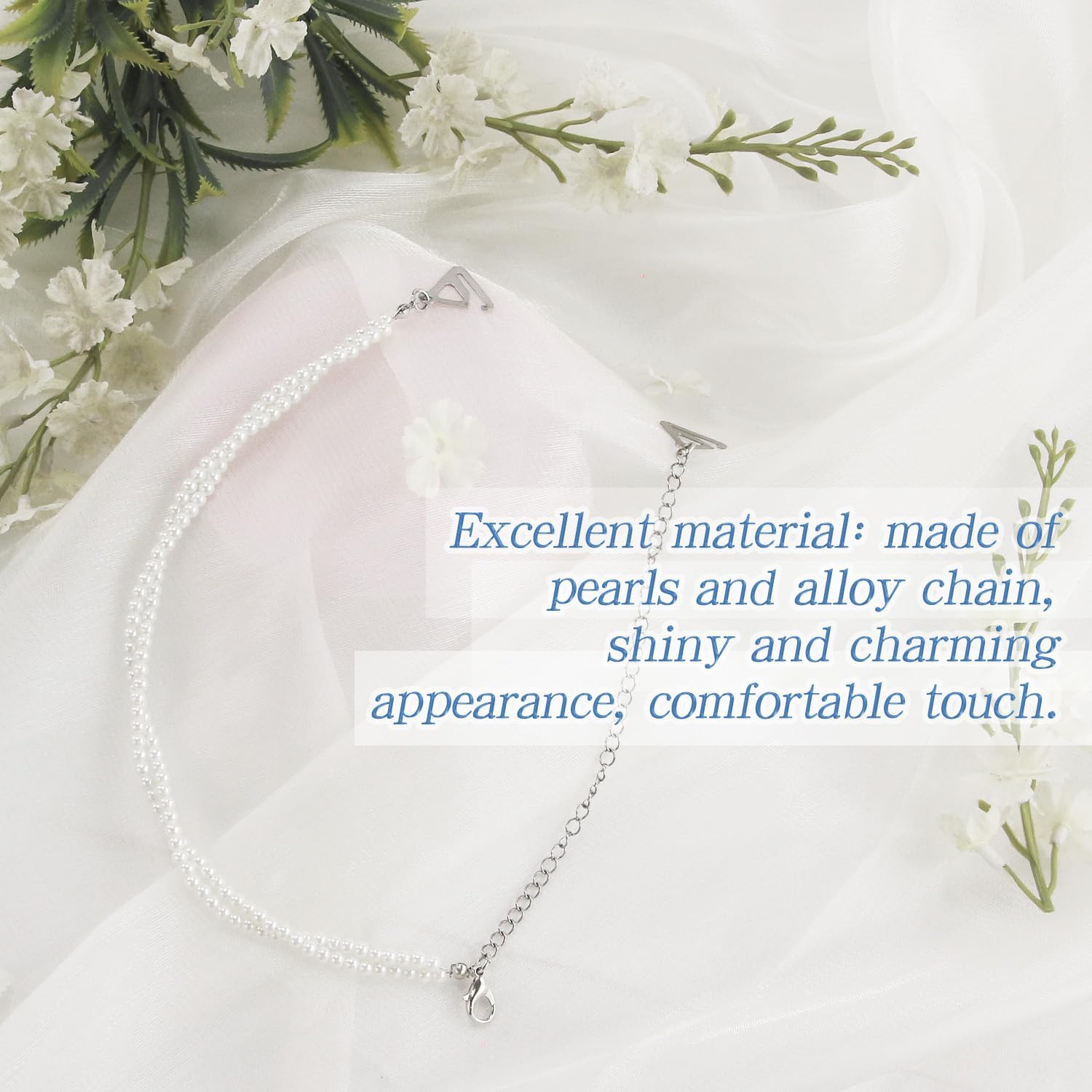 Elegant Pearl Alloy Chain Bra Shoulder Straps Removable Fashion Strap Replacements Non-Slip Spiral - Image 4