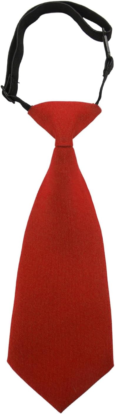 Boys Pre-Tied Adjustable Necktie, Design for Kids & Teens, School Uniform Tie Wedding Graduation Formal Wear(Red) - Image 1