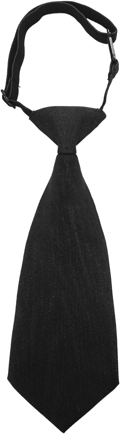 Boys Pre-Tied Adjustable Necktie, Design for Kids & Teens, School Uniform Tie Wedding Graduation Formal Wear(Black) - Image 1