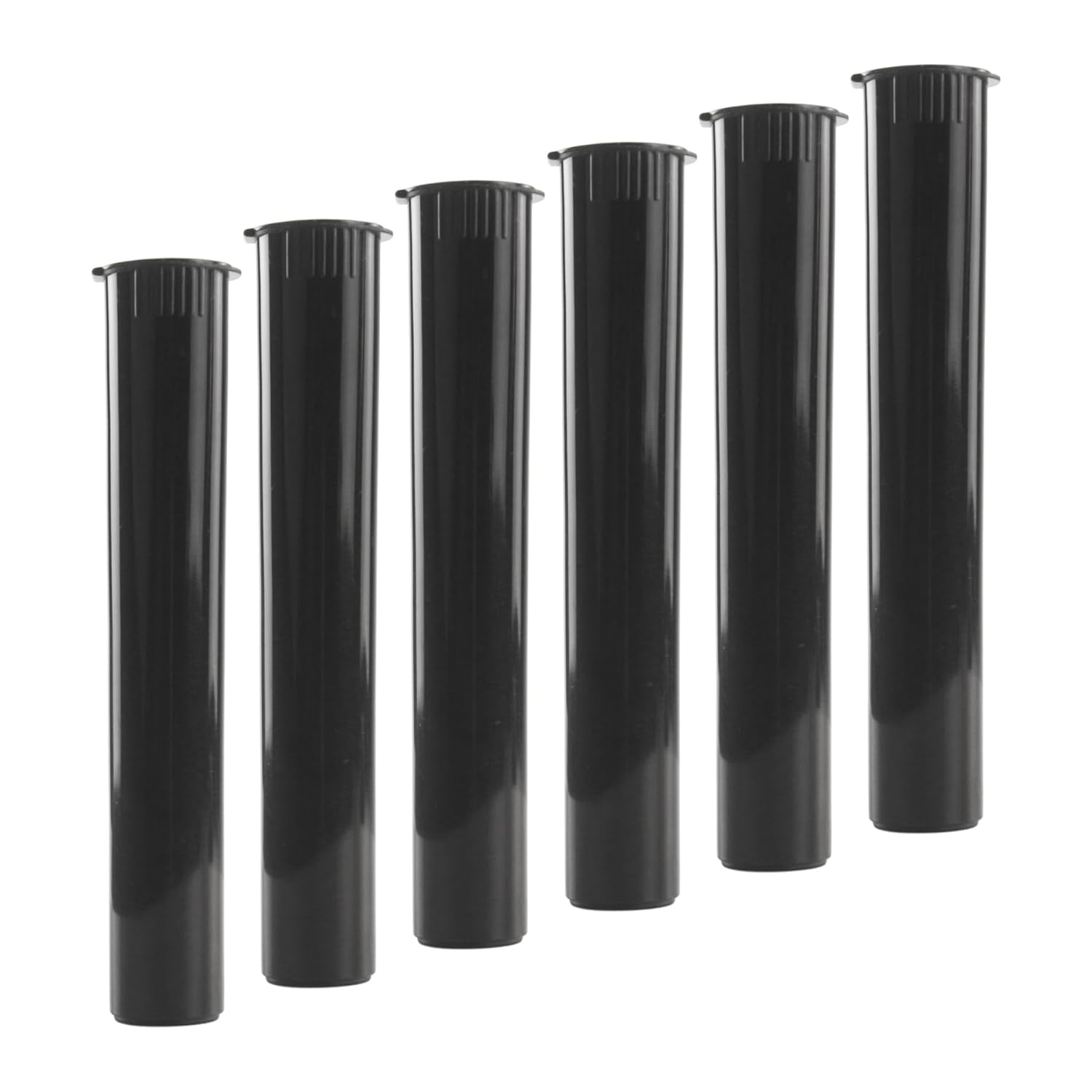 116mm 6pcs Waterproof Cigarette Storage Tubes Squeeze Bottles with Caps Airtight Sealing Plastic Container Protect Pre-Roll Cigarettes Cigarillos (Black) - Image 1