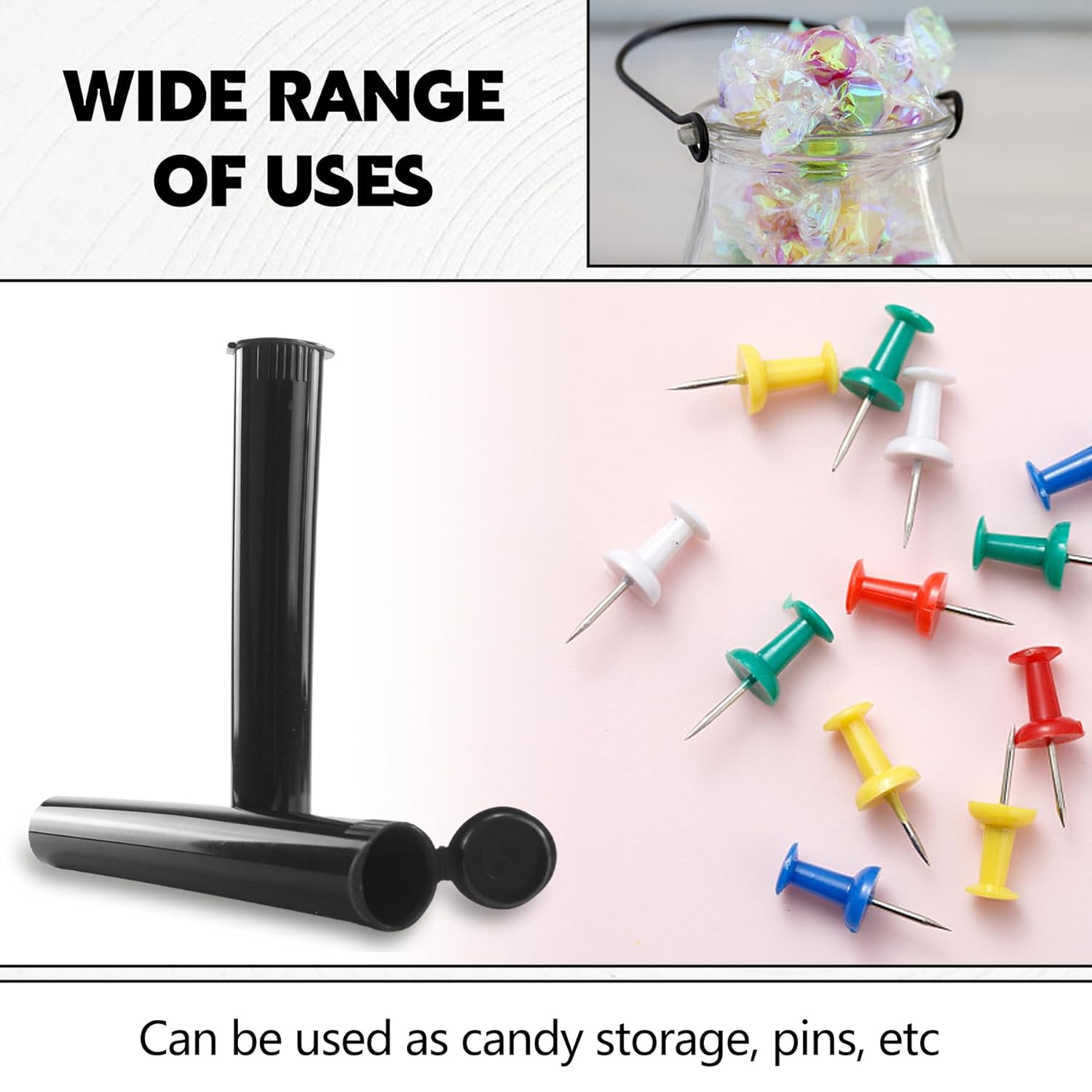 116mm 6pcs Waterproof Cigarette Storage Tubes Squeeze Bottles with Caps Airtight Sealing Plastic Container Protect Pre-Roll Cigarettes Cigarillos (Black) - Image 5