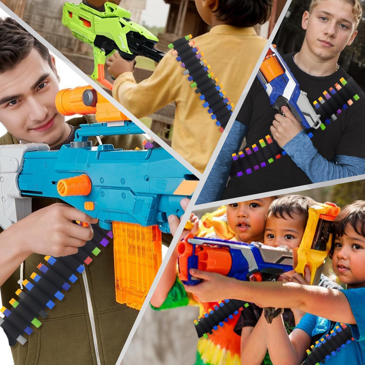 Adjustable Nylon Foam Dart Belt Strap Quick Release Buckle 27 Bullet Holes, Compatible for NERF Mega & N-Strike Elite Series, Ideal Boys Girls Gifts, Outdoor Play(Black) - Image 6